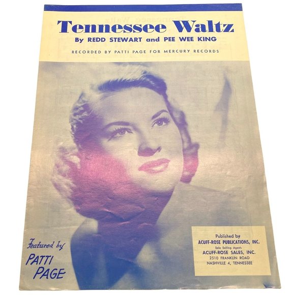 Tennessee Waltz Vintage Piano Sheet Music 1948 Patti Page Redd Stewart - Picture 1 of 5